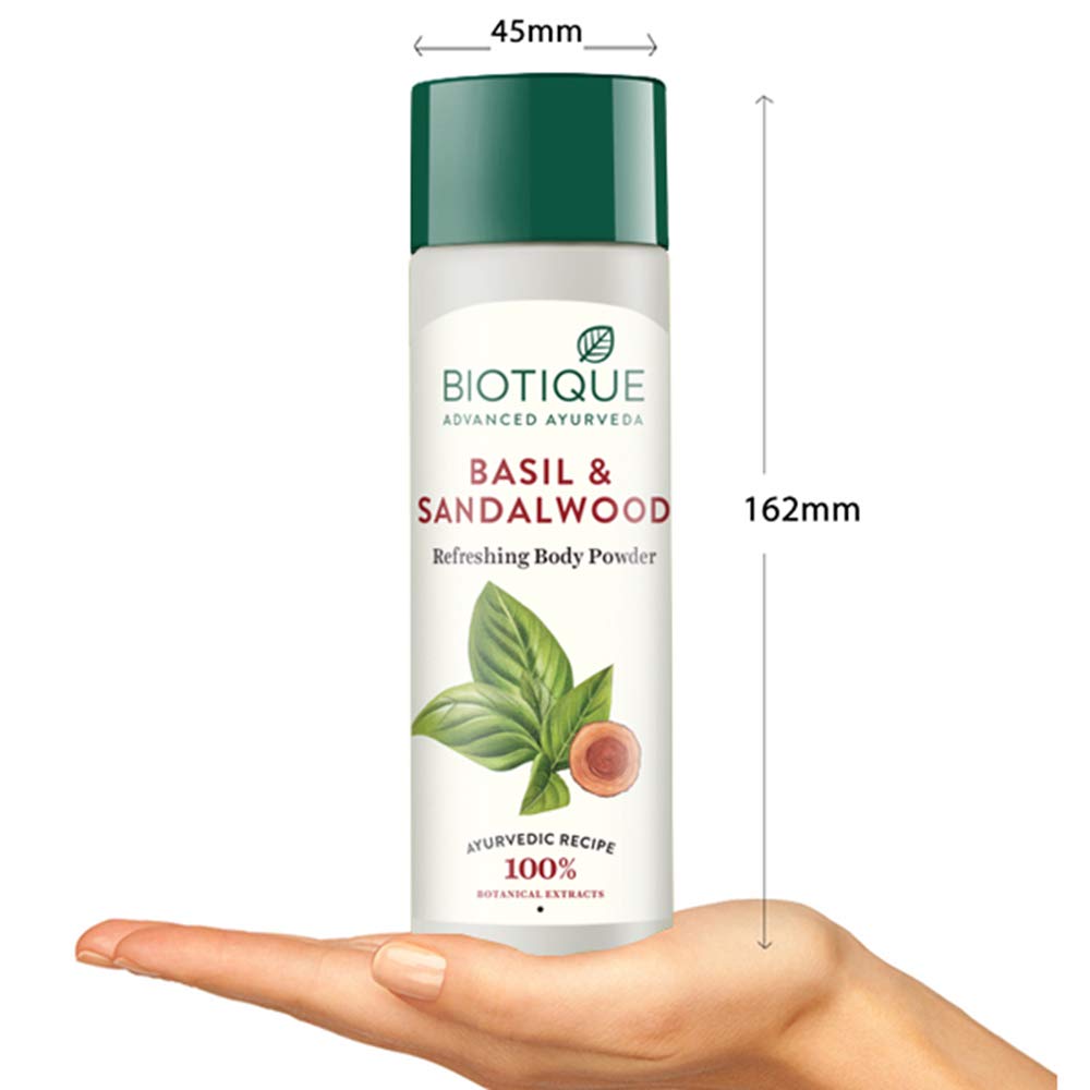 Biotique Bio Fruit Whitening/Brightening Lip Balm, 12g & Biotique Bio Basil and Sandalwood Refreshing Body Powder, 150g