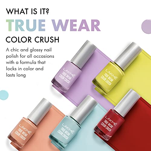 Lakmé True Wear Color Crush Glossy Finish Nail Polish, Long Lasting & Vibrant Nail Paint, 103, 6Ml