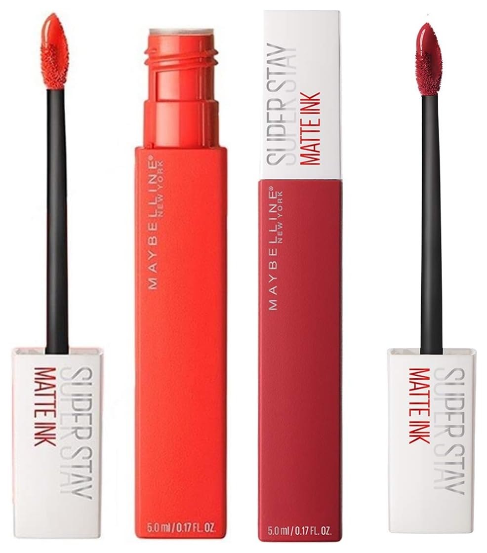 Maybelline New York Super Stay Matte Ink Liquid Lipstick, 20 Pioneer, 5ml and Maybelline New York Super Stay Matte Ink Liquid Lipstick, 25 Heroine, 5ml