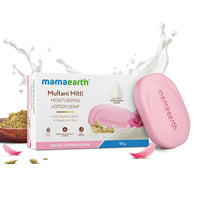 Mamaearth Multani Mitti Moisturizing Lotion Soap with Multani Mitti & Bulgarian Rose for Oil Control & Acne-125g|Benefits of Lotion in a Soap|Moisturizing Bathing Bar|Deeply Cleanses|76% TFM Grade 1