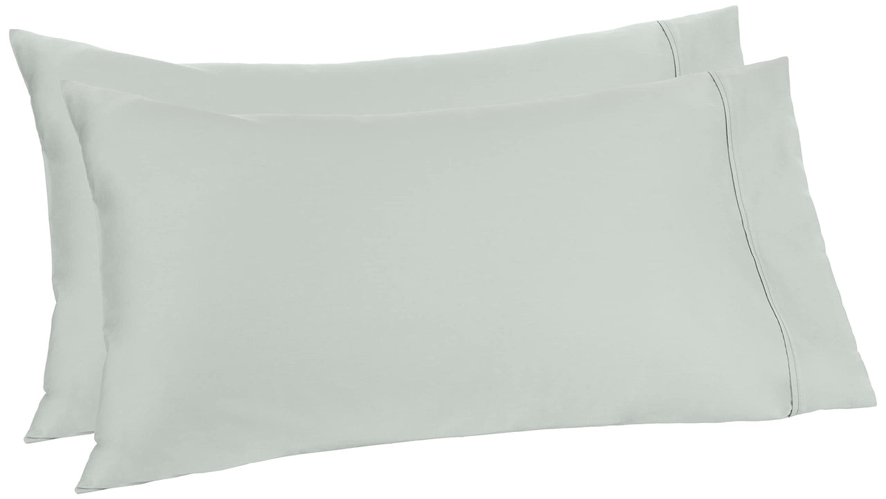 Aware 100% Organic Cotton 300 Thread Count Pillowcase Set, Sage Green, Standard, 2 Pack, 32" x 20"