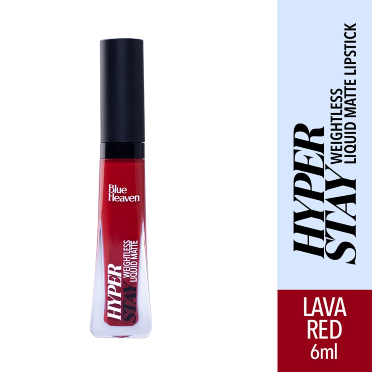 Blue Heaven Hyper Stay Weightless Liquid Matte Lipstick | Long-lasting & Smudge Proof | Non-Transfer Matte Lipstick for Women| Lava Red-02 | 6ml