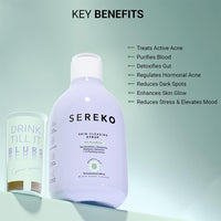 Sereko Skin Clearing Syrup | Sea Buckthorn,Manjishtha,Shatavri & Berberine + 12 Purifying Actives | Blood Purifier,Acne & Pimple Control | Enhances Skin Glow | Mixed Berry Flavour- 200 ML Pack of 1