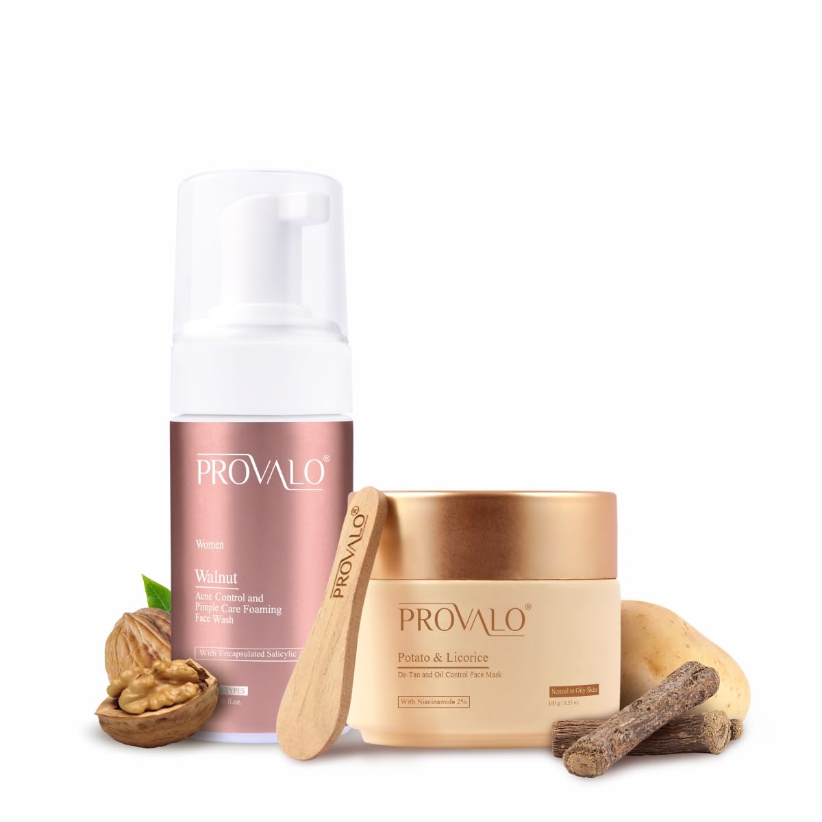 Provalo Cleanse and Glow Essentials Women Face wash - Combo - 200ML | (1% Salicylic Acid) Combo For Normal to oily skin | Women Skin care Face Mask