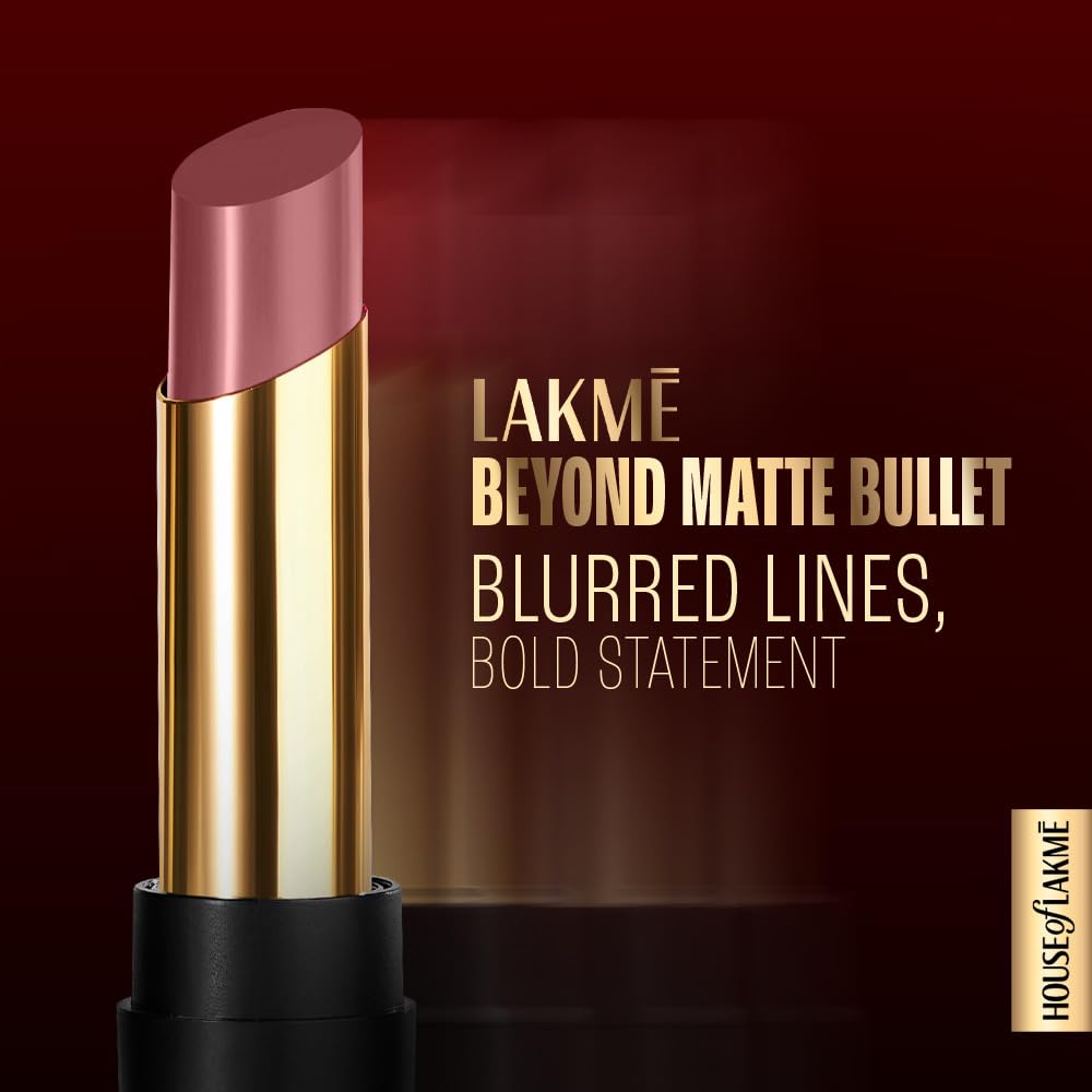 Lakmé Absolute Beyond Matte Lipstick, Velvety matte finish, blurs lip lines, lightweight & longlasting, lipstick, Nude Nectar