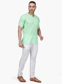 Rajubhai Hargovindas Men's  White Fine Cotton Short Kurta | Pack of 4 |