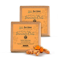 Nat Habit Healing Turmeric-Oats Bath Soap With Ayurvedic Cold Processed For Scar Reduction, Gentle Exfoliation, Tan Removal & Cleansing (125g x 2)