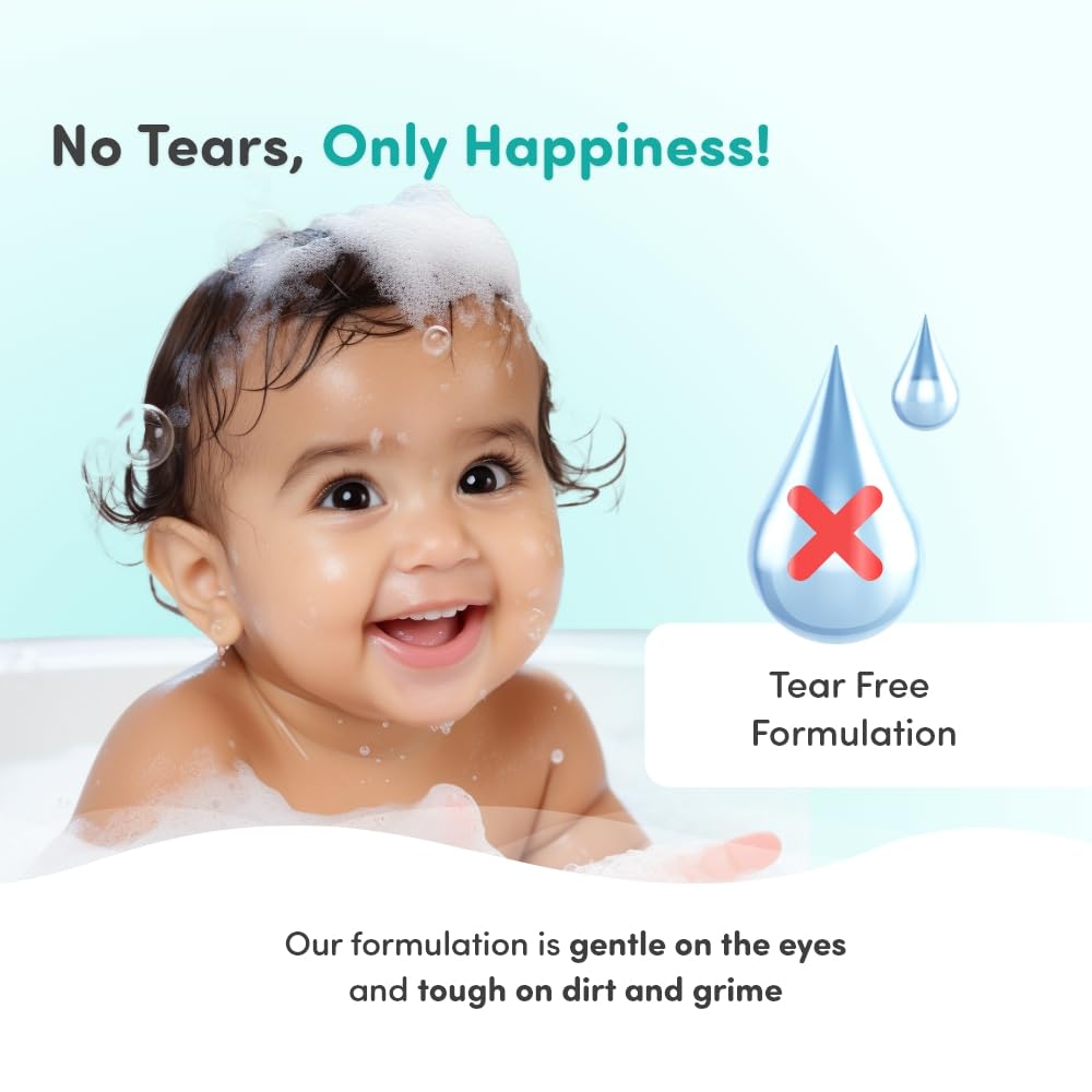 Mylo Baby Body Wash and Shampoo 200 ml | Gentle Cleansing Head-to-Toe | Tear Free Formulation | Made Safe Certified | Dermatologically Tested
