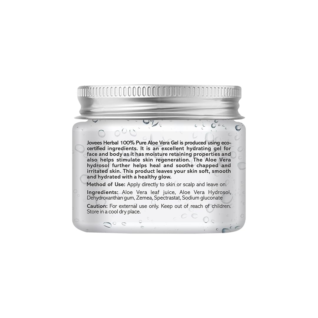 Jovees Herbal 100% Pure Aloe Vera Multipurpose Gel For Face, Skin & Hair | Aloe Vera Gel For Hydrates, Moisturized & Even Tone Skin | Suitable For Men & Women- 85g