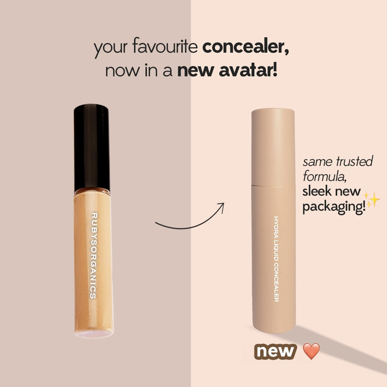 Ruby's Organics Liquid-Cream Concealer for Under-eye Dark Circles & Pigmentation, Full Coverage, Under Eye Cream with Bakuchiol, Easily Blendable, Highly Pigmented, Natural, All Indian Skin Types - HC4, 6.5ml