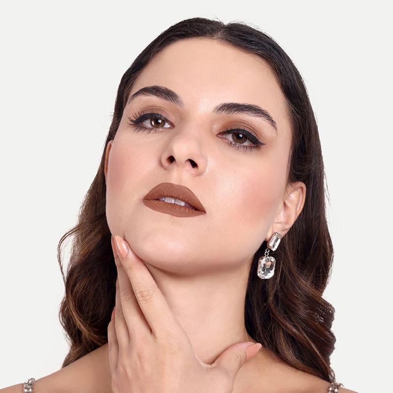 FeMent Clean Beauty Matte Liquid Lipstick For Women, Highly Pigmented, Long Lasting, TransferProof, Lip Makeup, Smudge Proof - 6.5 ML (DRIP)