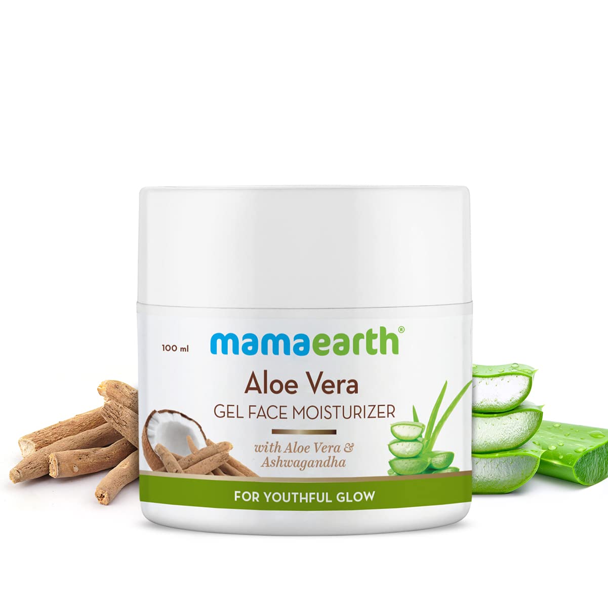 Mamaearth Aloe Vera Gel Face Moisturizer with Aloe Vera & Ashwagandha for a Youthful Glow - 100ml