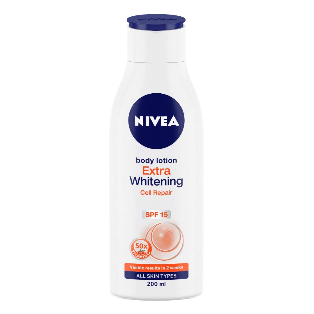 Nivea Body Lotion, Extra Whitening Cell Repair SPF 15, For All Skin Types, 400ml & Body Extra Whitening Body Lotion, 200ml