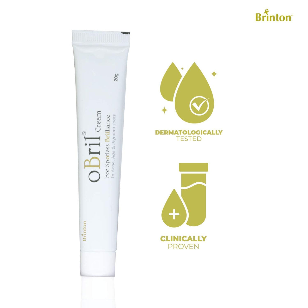 Brinton Obril Cream for Spotless Brilliance, Face Acne Skin Gel | 20 Gm x Pack of 2
