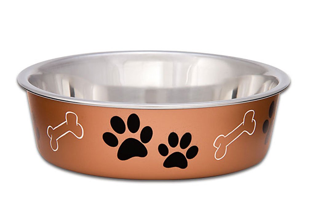 Loving Pets - Bella Bowls - Dog Food Water Bowl No Tip Stainless Steel Pet Bowl No Skid Spill Proof (Medium, Copper) Medium