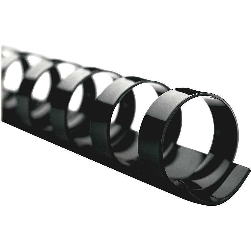 GBC Binding Spines/Spirals/Coils, 1/4" Diameter, 25 Sheet Capacity, CombBind, Black, 100 Pack (4000020) 1/4" Diameter/25 Sheet Capacity