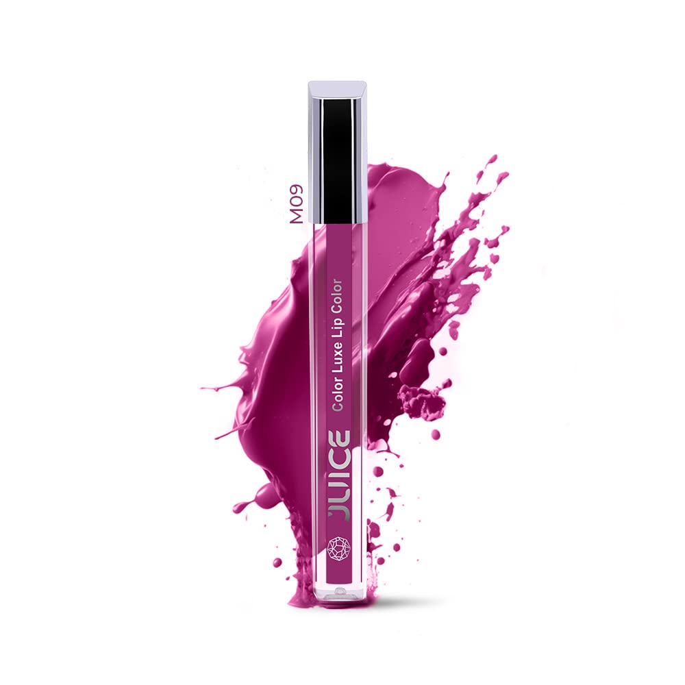 JUICE Matte Lipstick with Goodness of Bio Retinol, Moisturising lock technology, SPF 15 Waterproof & Long Lasting Magenta Hue M09