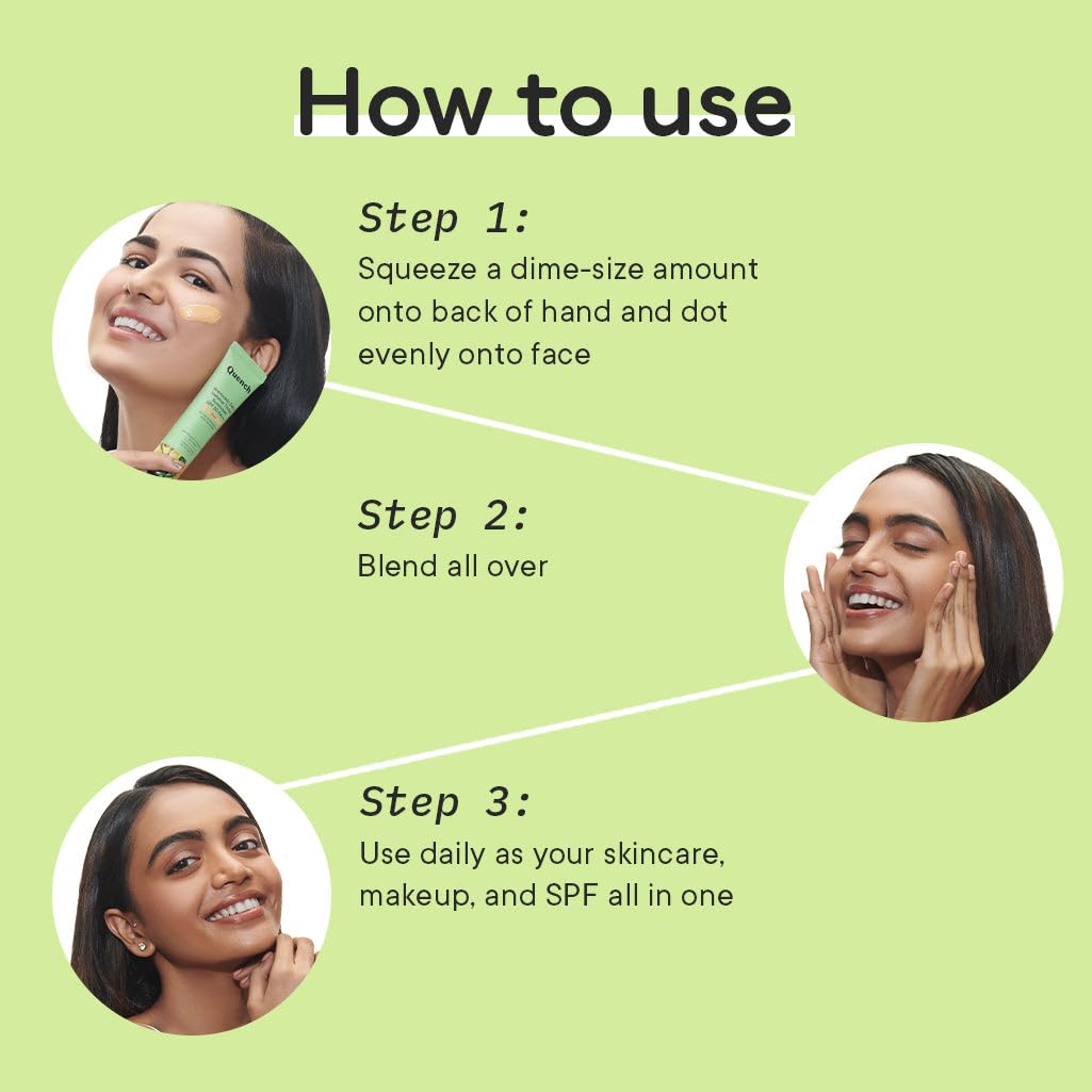 Quench Daily Defense Tinted Sunscreen SPF 50 PA+++ For Glowing Skin With Avocado & 2% Niacinamide | Blue Light Protection | Satin-Matte Finish | Made In Korea, Normal Skin (Deep, 15Ml)