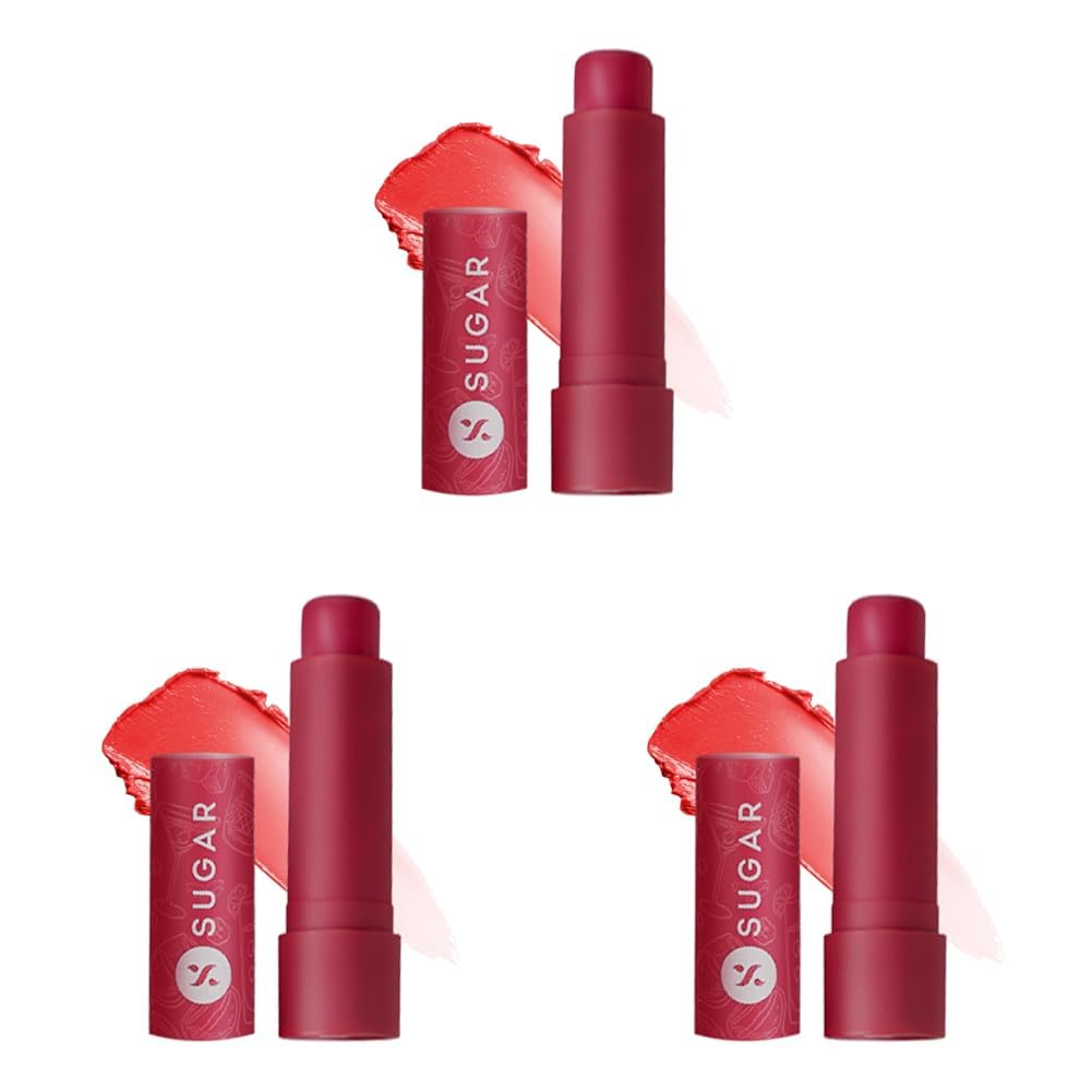 SUGAR Cosmetics Tipsy Lip Balm For Dry & Chapped Lips With Vitamin E, Shea Butter and Jojoba Oil | Lip Protection & Nourishment | LipBalm with SPF | 4.5gm - 02 Cosmopolitan (Pack of 3)