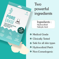 BAKE 2% Salicylic Acid Nose Strips for Pore Cleansing & Blackheads Removal | Hydrocolloid Nose Strips for Control Sebum Production (6 Strips)