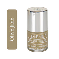 DeBelle Gel Nail Polish Olive Jade(Pastel Olive Green Nail Paint)|Non UV - Gel Finish |Chip Resistant | Seaweed Enriched Formula| Long Lasting|Cruelty and Toxic Free| 8ml