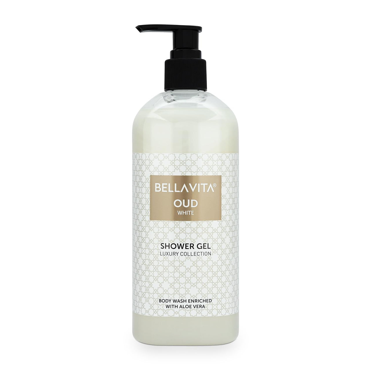 Bella Vita Luxury OUD WHITE Unisex Body Wash Refreshing Shower Gel for Deep Cleansing, Hydrating, Moisturising, Softer & Smoother Skin with Aloe Vera 500 ml