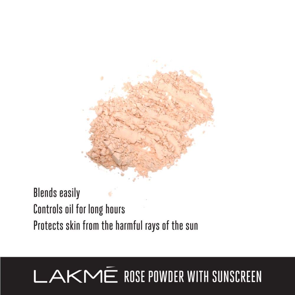 Lakmé Rose Face Powder, Soft Pink, 40g And Lakmé Invisible Finish SPF 8 Foundation, Shade 02, 25ml