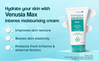 Dr. Reddy's Venusia Max Intensive Moisturizing Cream | Dermatologist Recommended for Dry to Very Dry Skin | Clinically proven for up to 24 hrs. Moisturization | For Face & Body | Cocoa Butter, Mango Butter & Aloe Butter | 150 g