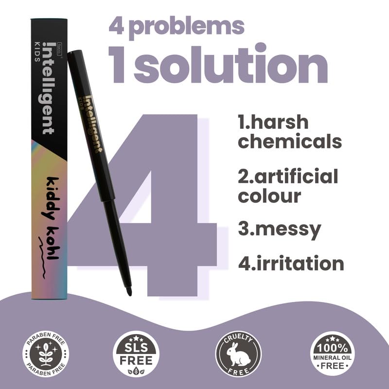 TuCo Kids Matte Kajal With Castor Oil & Almond | Safe Kajal For Babies | Water-Proof, Preservative-Free & 100% Lead-Free | No Added Harmful Chemicals, Black | Pack of 2