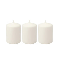 Stonebriar 3 Pack Tall 3 x 6 Inch 65 Hour Long Burning Unscented White Wax Pillar Candles 3x6 3.0