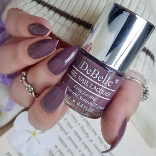 DeBelle Gel Glossy Finish Nail Polish Pretty Petunia (Rust Mauve) 8 Ml - Enriched With Natural Seaweed Extract, Cruelty Free, Toxic Free