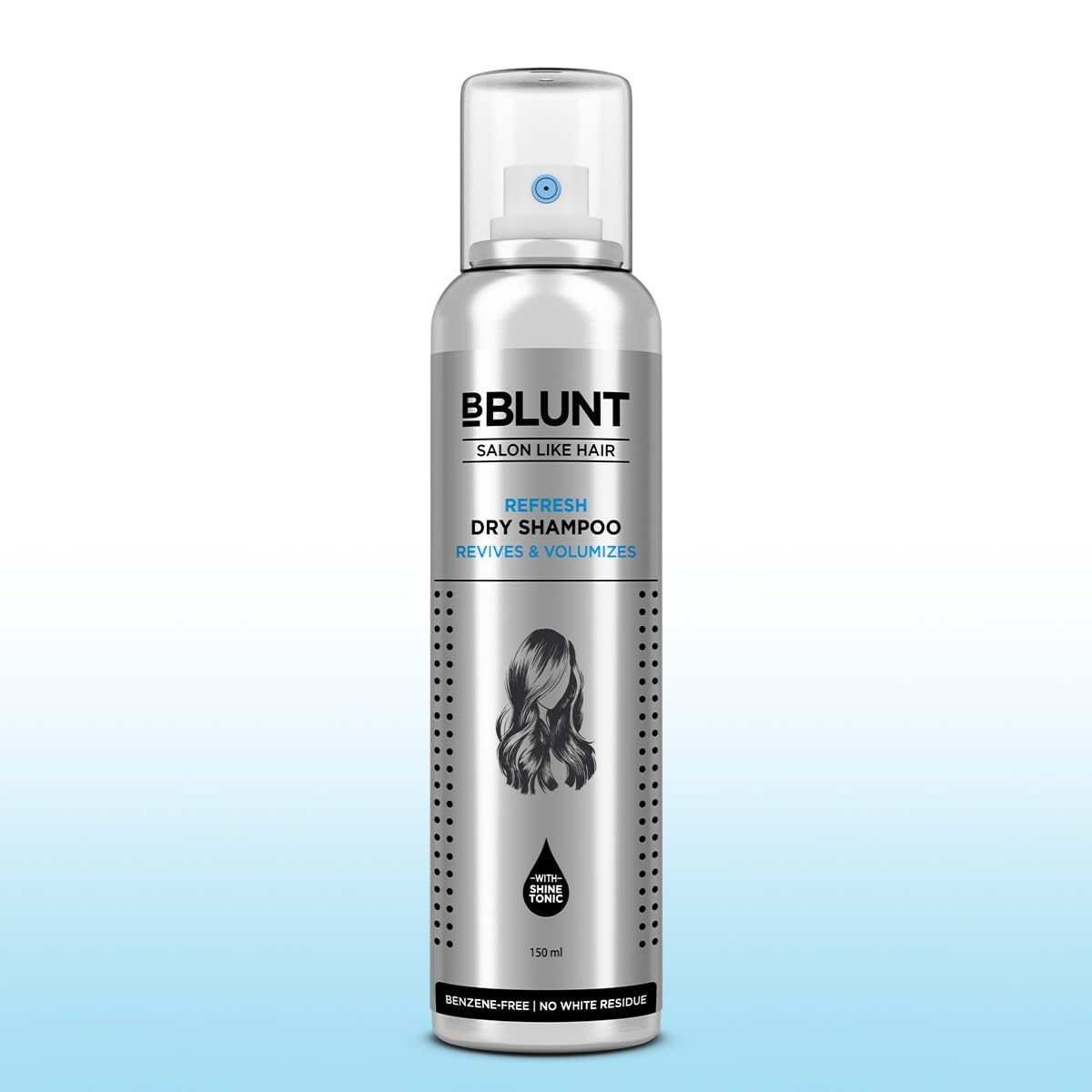 Bblunt Refresh Dry Shampoo to Instantly Refresh & Add Volume - 150 ml | Benzene-Free | Leaves No Residue