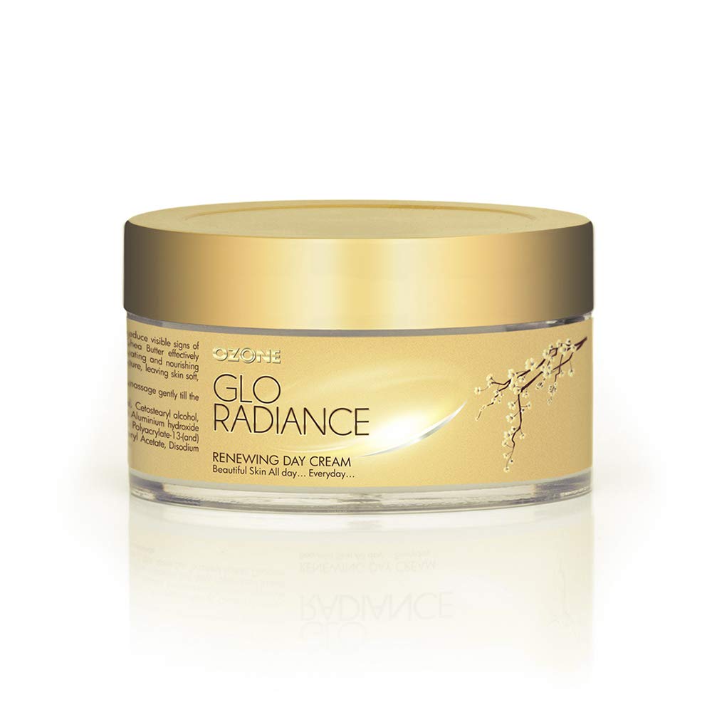 Ozone Glo Radiance Renewing Day Cream 50 G For a Glowing, Youthful Looking Complexion. Hydrating and Nourishing Formula to Heal Dull Damaged Skin - Paraben and Sulfate Free