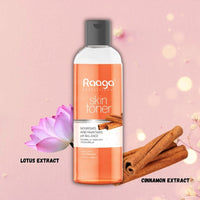 Raaga Professional Skin Toner, Nourishes, Hydrates and Maintains pH Balance, with goodness of Lotus & Cinnamon, All Skin Types, 100 ml