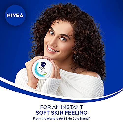 NIVEA Soft, Light Moisturizing Cream, 200ml + Veet Full Body Waxing Kit - Sensitive Skin (20 strips)
