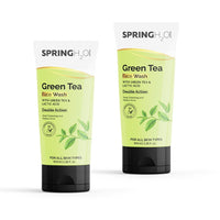 SPRING H2O Green Tea Face Wash | Deep Cleansing & Acne Control with Hydrating Formula | Refreshing Gel Cleanser for All Skin Types 100ml | Pack of 2