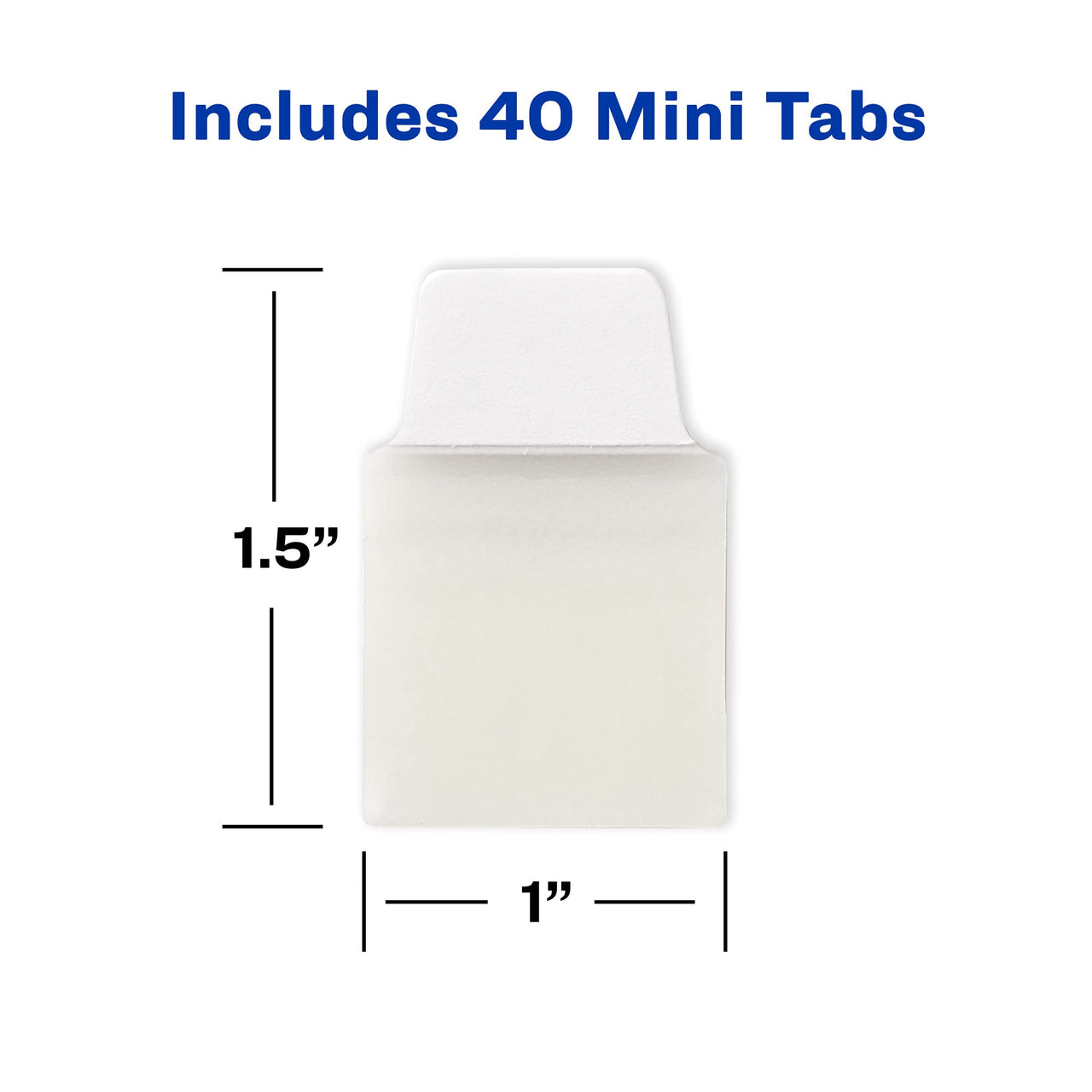 Avery Mini Ultra Tabs, 1" x 1.5", 2-Side Writable, White, 40 Repositionable Tabs (74788) (Pack of 2) 1 x 1.5 (Pack of 2)