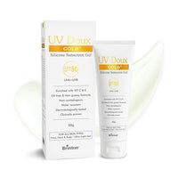 Brinton UV Doux Gold Silicone Sunscreen Gel SPF 50 PA+++ With Vitamin C&E|Clinically Tested,Water Resistant&Non- Greasy|UVA/UVB Protection Against UVA/UVB Rays| For All Skin Types,100 Gm (Pack Of 1)