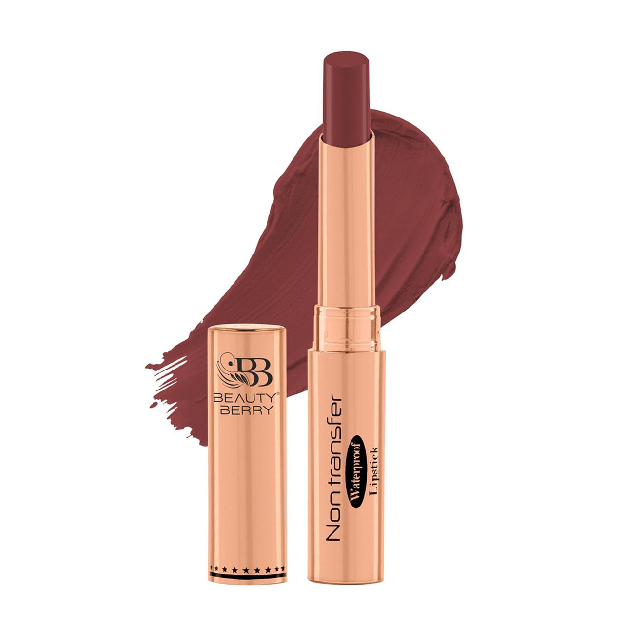 Beauty Berry Non Transfer Waterproof Lipstick, Long Lasting Smudge Proof Highly Pigmented Shades, (Pack of 1) (Nudit -17)
