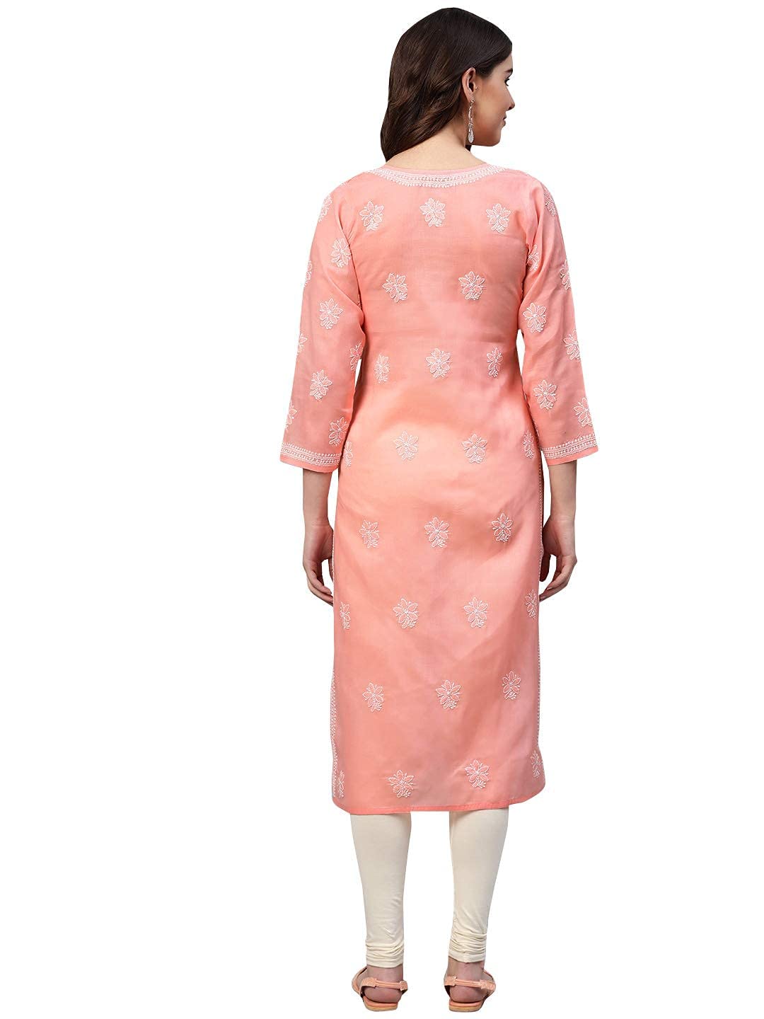 Ada Hand Embroidered Lucknowi Chikankari Cotton Kurta Kurti for Women A411165