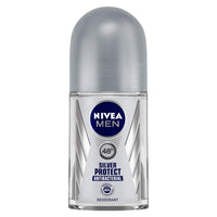 Nivea Body Lotion, Extra Whitening Cell Repair SPF 15, For All Skin Types, 400ml & Men Deodorant Roll On, Silver Protect, 50ml