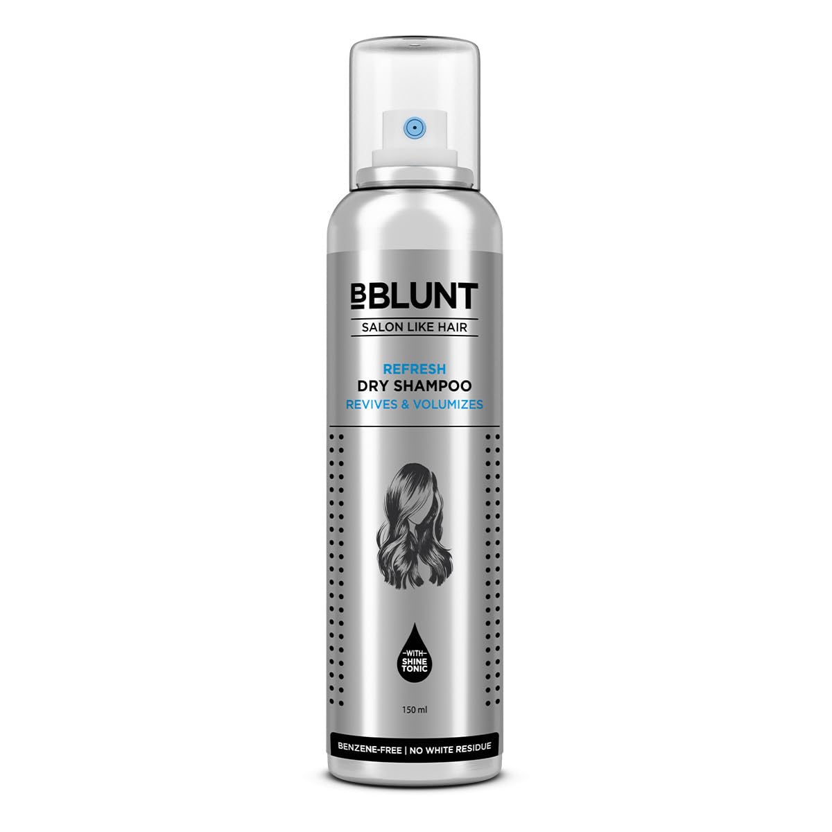 Bblunt Refresh Dry Shampoo to Instantly Refresh & Add Volume - 150 ml | Benzene-Free | Leaves No Residue
