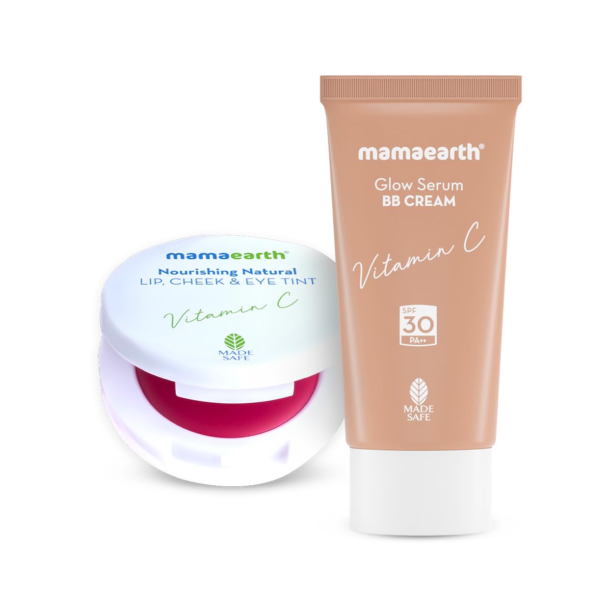 Mamaearth Everyday Glow Duo (Glow Serum BB Cream + Nourishing Natural Lip Cheek & Eye Tint) Long-Lasting Natural Coverage | SPF 30 PA++ | Lightweight & Hydrating