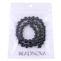 BEADNOVA Black Onyx Beads Natural Crystal Beads Stone Gemstone Round Loose Energy Healing Beads with Free Crystal Stretch Cord for Jewelry Making (8mm, 45-48pcs) 8mm 01) Black Onyx Agate Round Beads