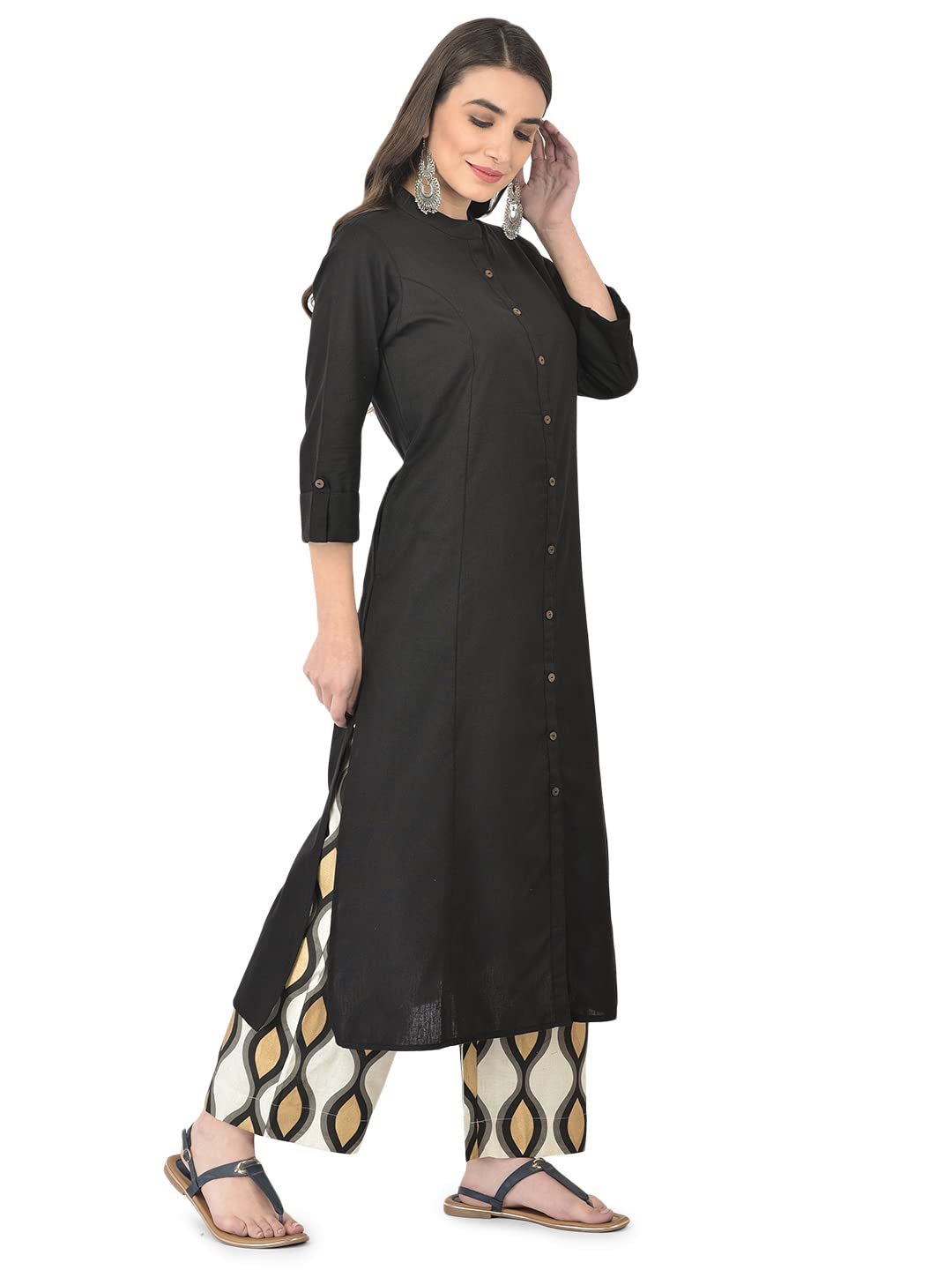 Pistaa's  Women's  Cotton Solid Readymade Salwar Suit Set