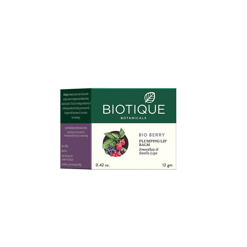 Biotique Bio Seaweed Revitalizing Anti Fatigue Eye Gel, 15G & Oily Bio Berry Plumping Lip Balm Smoothes & Swells Lips, 12G, Count 2