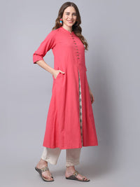 Pistaa's  Women Cotton Printed Cut Regular Kurta