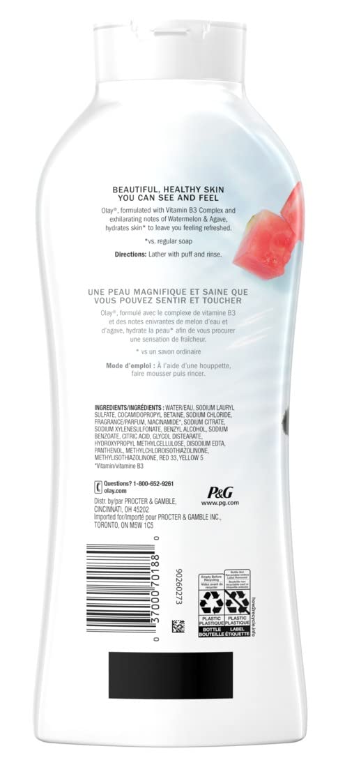 Olay Fresh Outlast Notes of Watermelon & Agave Body Wash, 22 fl oz/650ml (ONLY 1 PCS)