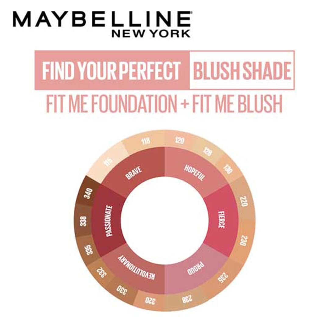 Maybelline New York New Fit Me Mono Blush, 16 hours Easy to Use Long-lasting Cheek Blush. Maybelline Pigmented Creamy Powder Blush Formula, Natural and True to Tone Blush - 50 Revolutionary | 4.5 grams