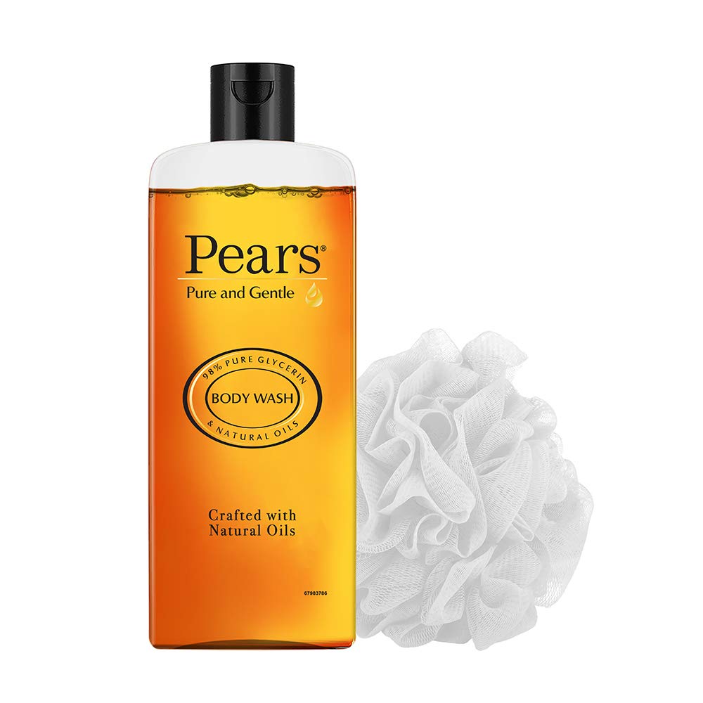 Pears Pure and Gentle Body Wash 250 ml & Pears Pure & Gentle Soap Bar (Combo Pack of 8) - With Glycerin for Soft